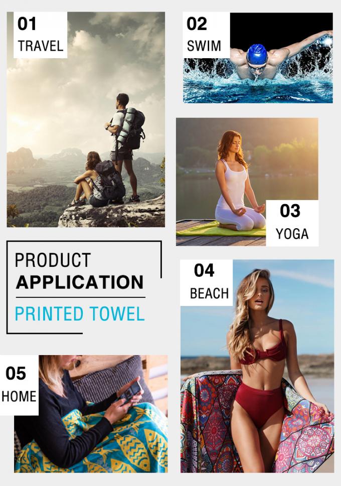 Diseño de logotipo al por mayor Sublimado Digital Impreso Microfibra Personalizada Toallas de playa sin arena 1